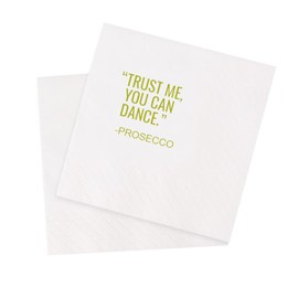VOWFOO Funny Cocktail Napkins 100Pcs Trust Me You Can Dance Prosecco Paper Disposable Party Napkins For Bachelorette Bridal Shower Birthday New Year's Eve Girls' Night Party 5 x 5 2-ply (Prosecco)