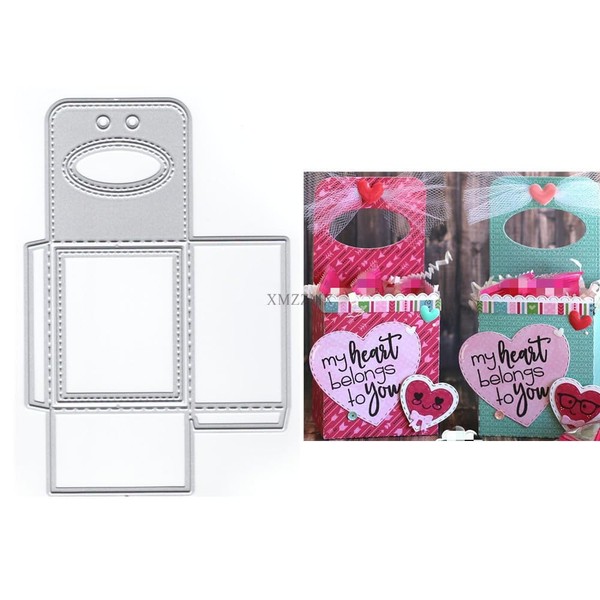 XMZZMX Label Box Metal Cutting Dies for Card Making, Paper