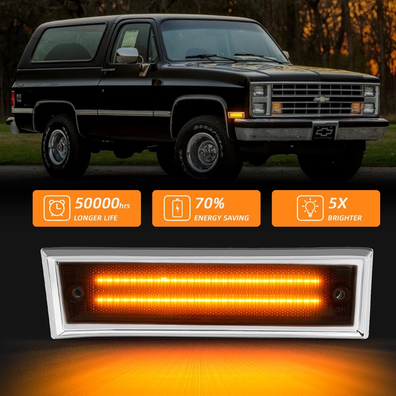 NEIFILES Front LED Side Marker Lights Fender Bumper Lamps Compatible