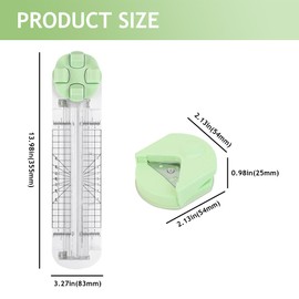 Taglierina per carta 4 in 1, taglierino per carta regalo, taglierina creativa con funzione pieghevole, taglierina multifunzione per scrapbooking, biglietti e fai da te, con 1 punzone angolare (verde)
