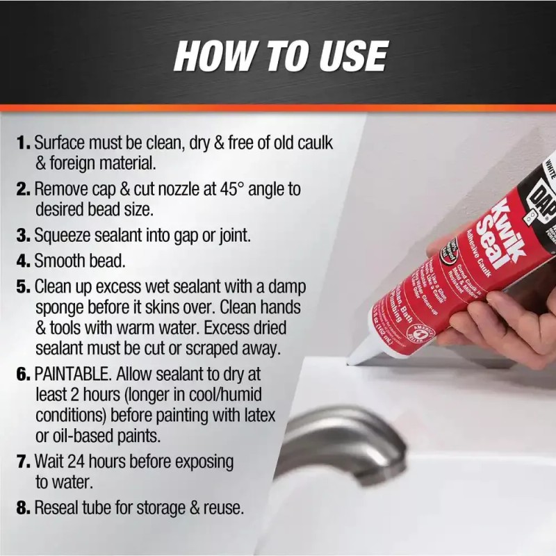 DAP Kwik Seal 5.5 oz. White Kitchen and Bath Adhesive