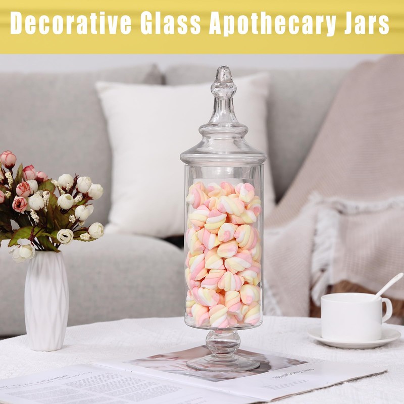 Apothecary Jars Glass Decorative Candy Jars,Candy Buffet Display, Elegant Storage