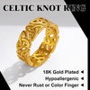 Richsteel Stacking Celtic Forefinger Ring for Lady Men Gold Irish