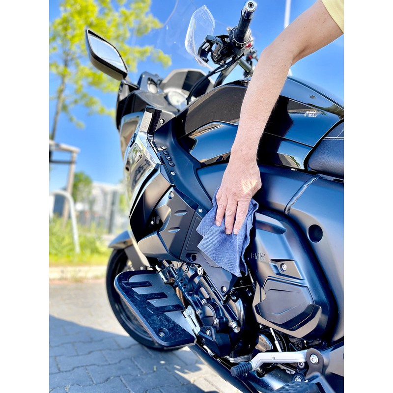 Glart 42AAM Set of 2 Microfibre Cloths Anthracite for Motorcycle