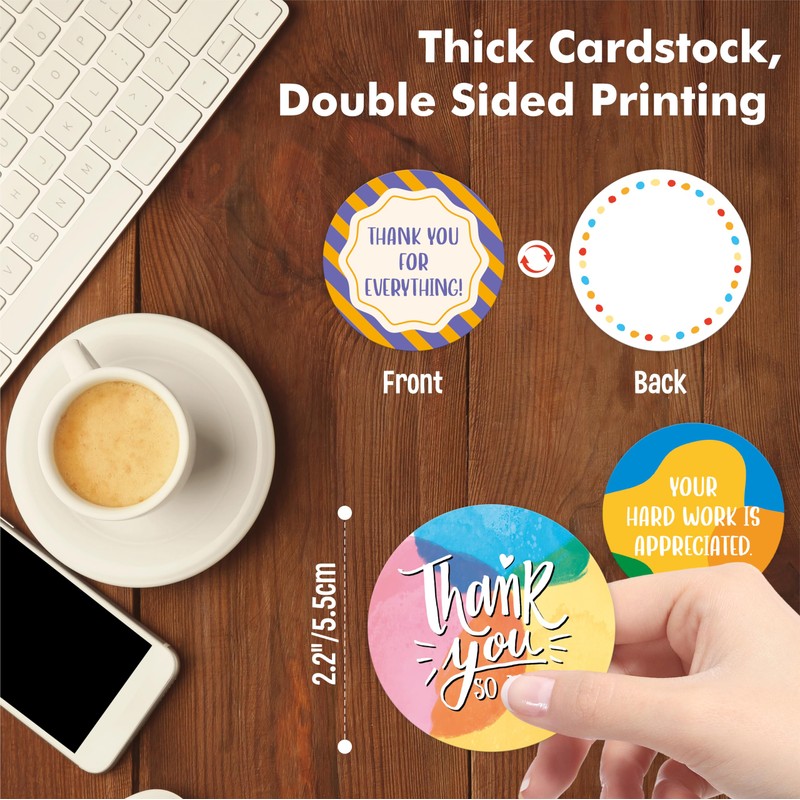 120 PCS Appreciation Chips, 60 Designs Thanks Round Tokens Employee