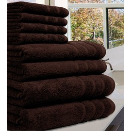 Casabella Luxury 100% Egyptian Cotton Towel Bale - 8 Pieces - 550 Gsm Xlarge Sizes_Brown_4 Pieces Set