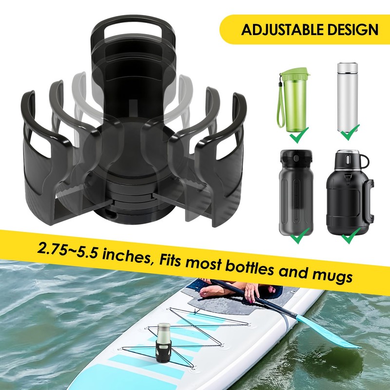 Adjustable Paddle Board Cup Holder, Paddleboard Beverage Holder Carbon Fiber