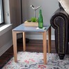 BirdRock Home End Table with Grey Top and Wooden Legs