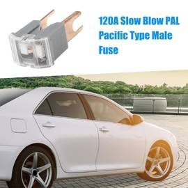 A ABSOPRO 120A Slow Blow PAL Pacific Type Male Fuse Plastic Silver Tone
