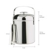 APS Ice Bucket Set with Tongs, Stainless Steel, Silver, 14