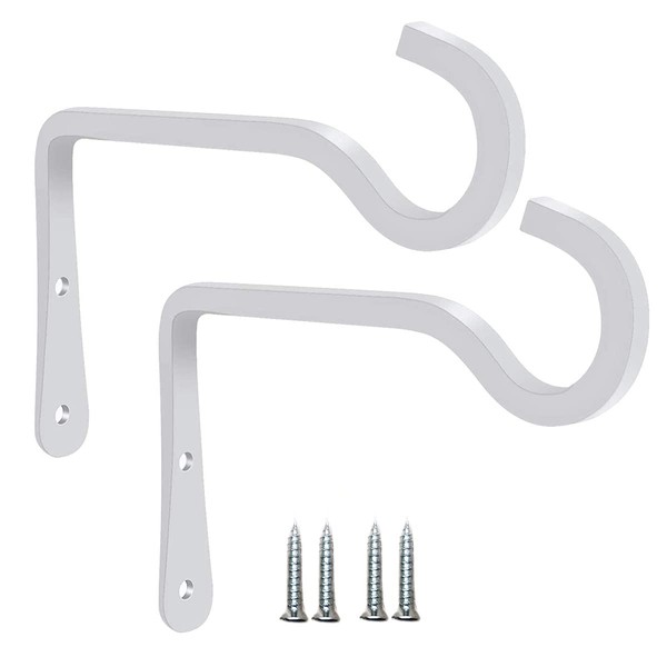 HH-LIFE 2 pcs White Metal Wall Bracket 15x10cm Iron Wall