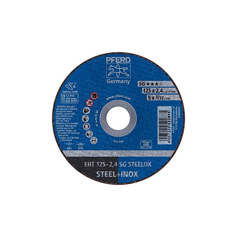 Pferd 61331432 A46RSG-I Cut-Off Wheel, Multi-Colour, 125-2.4 mm