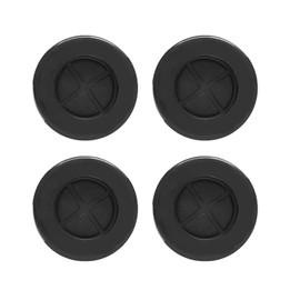 Pack of 4 Black Dustproof Wire Protection Spools Nozzle Made of Synthetic Rubber, Round Double Sided Hole Plugs for DIY (5 cm)