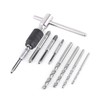 9 Pcs Adjustable T-handle Tap Wrench and Drill Set, 4pcs