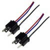 2x Headlight 9003 H4 3 Pin Male Connector Plug Wire