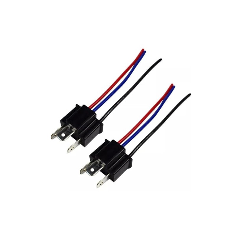 2x Headlight 9003 H4 3 Pin Male Connector Plug Wire