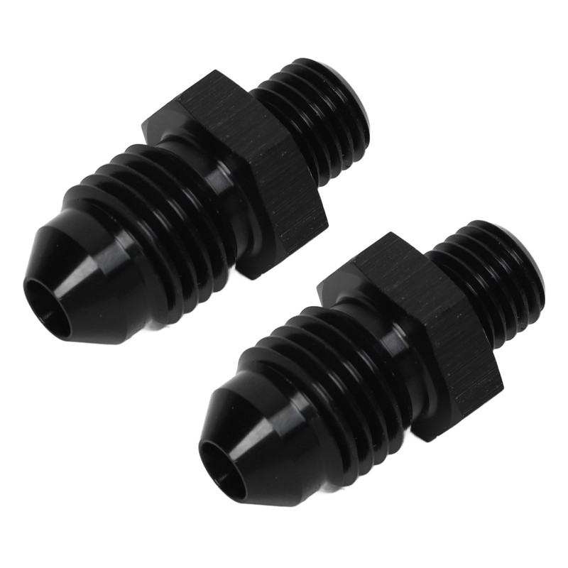 1 Pair AN4 to M8 Oil Cooler Fitting Adapter Black