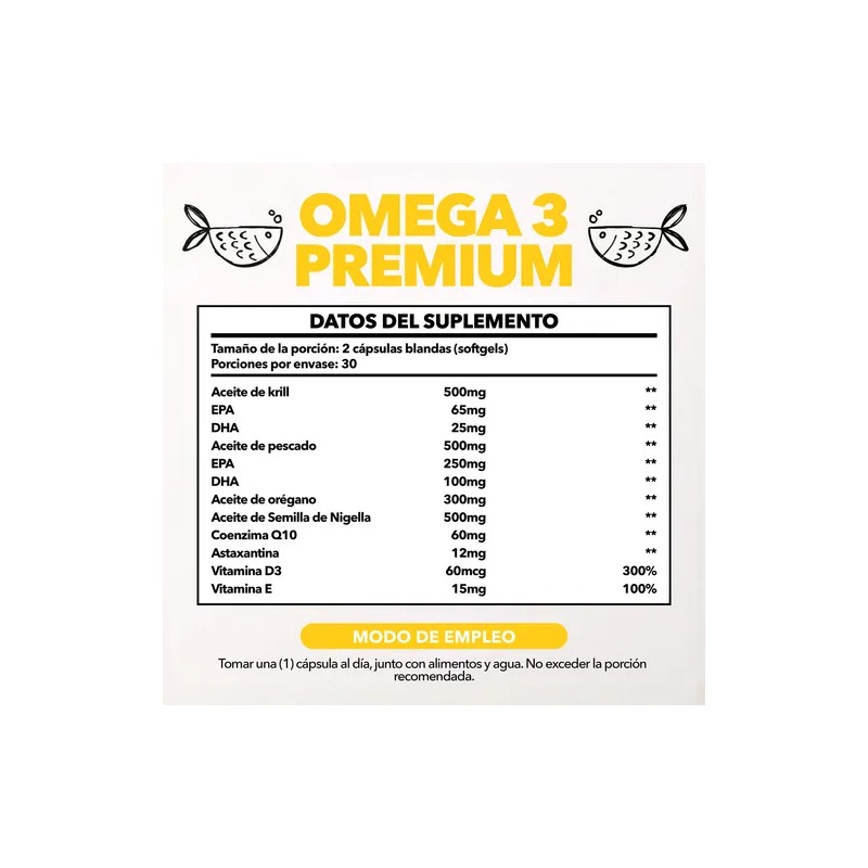 Omega 3 Premium 5en1 1900 Mg Pure Wild Salmon Oil