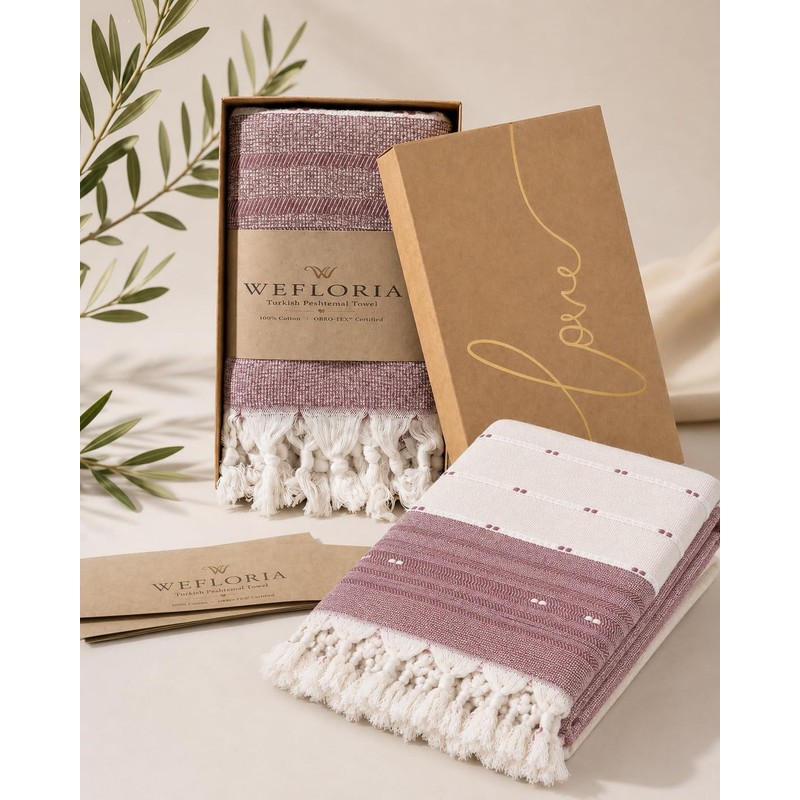 WEFLORIA Turkish Peshtemal Towel – 100% Cotton, Lightweight & Quick