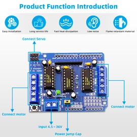 DaFuRui 4Pack L293D Stepper Motor， DC Motor Drive Shield Stepper Motor Drive Shield Expansion Board Compatible with Arduino