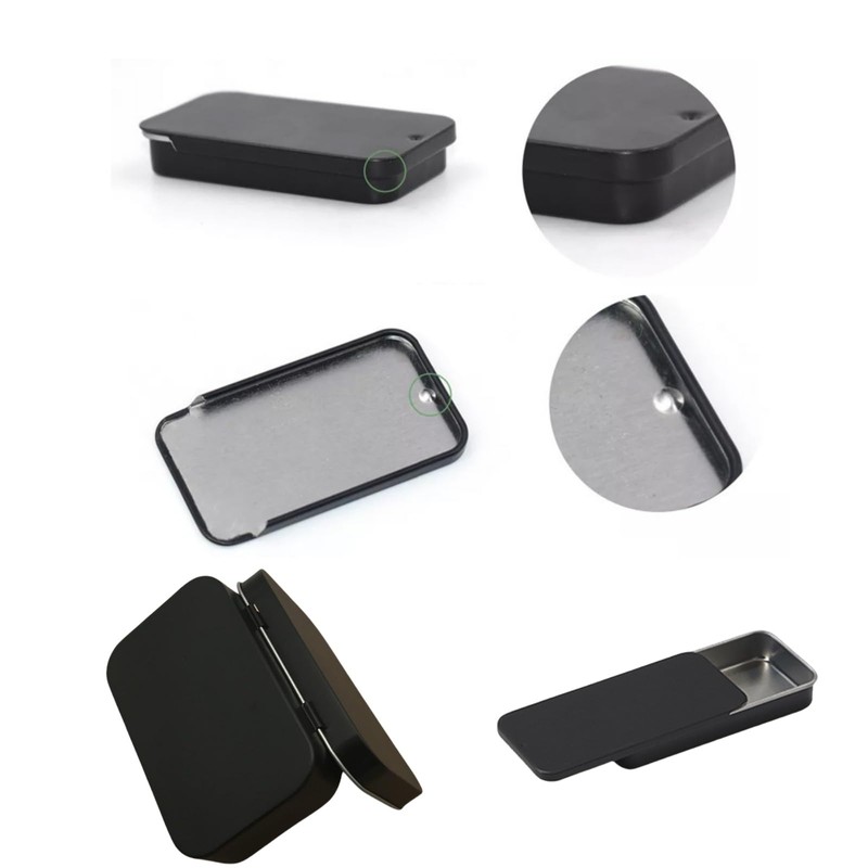 JYCY 2pcs Small Metal Storage Boxes with Lids - Rectangular