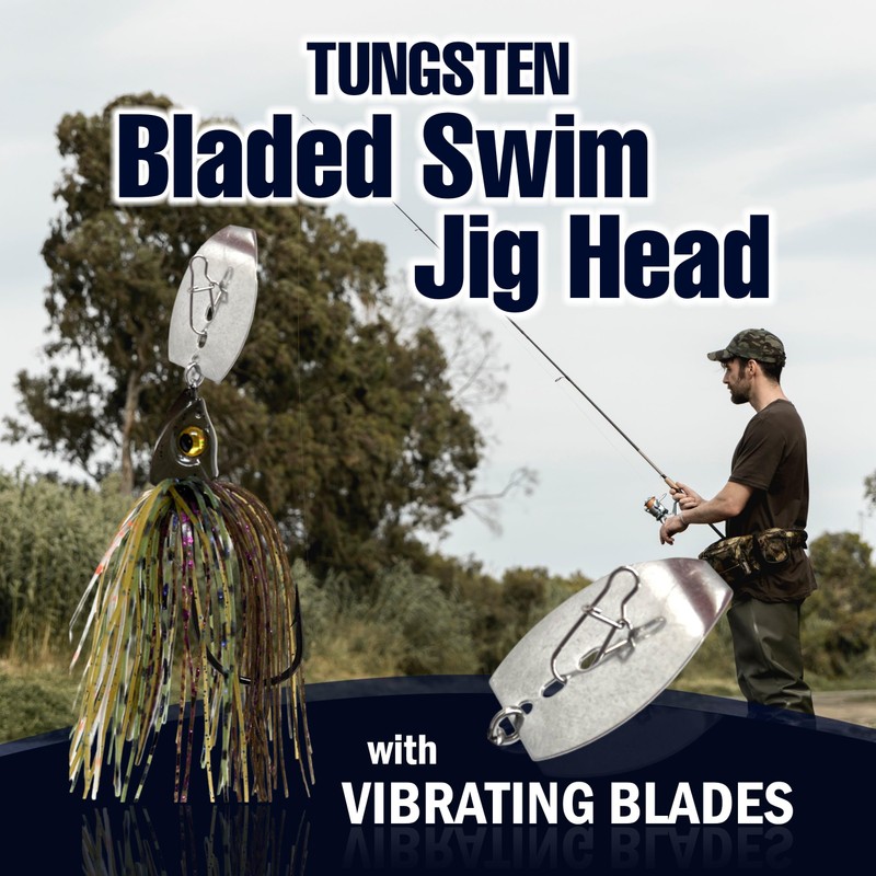 Reaction Tackle Bladed Swim Jigs 3/8 Chartreuse Tiger