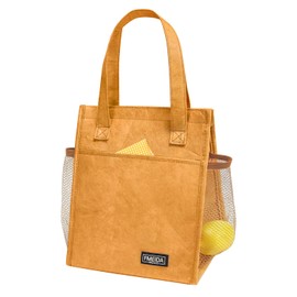 Fmeida Insulated Lunch Bag Women Men, 6.75L Small Lunch Bags with Multiple Pockets, Reusable Thermal Cooler Tote for Work, Office, Picnic, Travel | Hook and Loop Closure, Paper