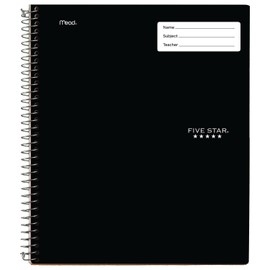 Five Star Interactive Notetaking, 1 Subject, College Ruled Spiral Notebook, 100 Sheets, 11" x 8-1/2", Color Selected For You, 1 Count (06270)