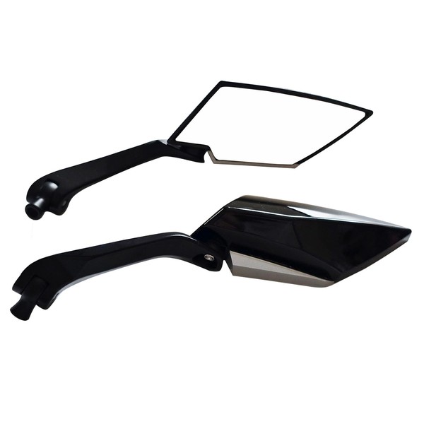 MotorToGo Compatible 1Pair Black Mini Motorcycle Mirrors for 2007 Honda
