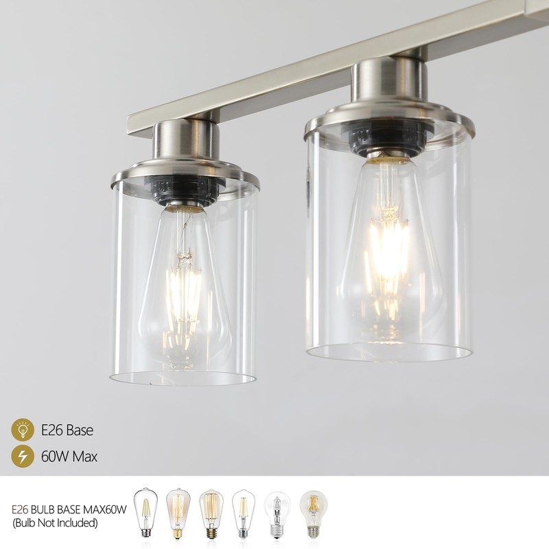 YIHANTLZ Industrial Linear Pendant Light, 5-Light Black Kitchen Island Chandelier