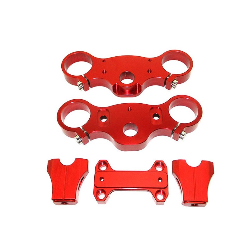 TC-Motor Red CNC Aluminum 45/48-22mm Triple Clamp Set For Pit