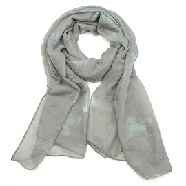 AnJuHoPa Women’s Loop Scarf, Tube Scarf with Horse Motif, Woven, Viscose, Fresh Colours
