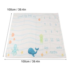 BAOFUYA Age Mat,Baby Milestone Blanket Monthly Photo Mat Monthly Fleece Blanket Large Animal Printed Growth Soft Comfortable Blankets for Newborn Boy Girl Gift