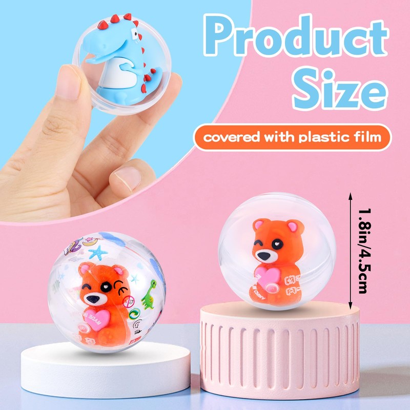 Joottuan 100 Pack Gumball Vending Machine Capsules with Cute Cartoon