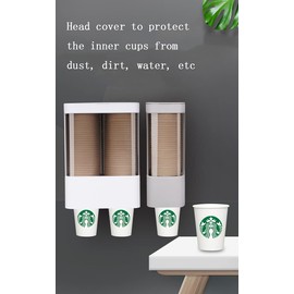 HKeeper Disposable Cup Dispenser, Water Cooler Cup Holder Pull Type Wall Mount Cups Dispenser Fit 4oz - 7oz Disposable Plastic Cone Paper Cup or Flat Bottom Cups