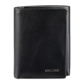 Haggar Men's Leather RFID Trifold Wallet, Black Extra Capacity, One Size