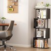 Gadroad 4-Tier Bookshelf, Narrow S-Shaped Geometric Bookcase, Wood Decorative Storage