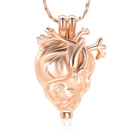 QGJNSGC Cremation Jewelry Heart Urn Necklace for Ashes Stainless Steel Ashes Pendant Keepsake Memorial Urn Jewelry for Women Men, Stainless Steel, No Gemstone, rose