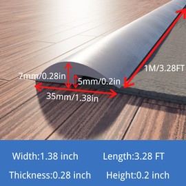 COUKIU 3.28FT PVC Floor Transition Strip, Peel and Stick Molding Trim for Threshold Transitions with a Height Less Than 5 mm/0.2in, Carpet & Floor Edging Trim, Carpet to Tile Transition Strip(White)