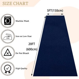MODFUNS Navy Blue Aisle Runner for Wedding Carpet Runners Velvet Aisle Floor Runner 5x20ft Runway Rug with Carpet Tape Boho Carpet Floor Walkway Rug for Prom Reception Hallway Decoration