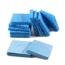 Tueascallk 20 Pcs of Square2.6" x 2.6" x 0.4"(After Soaking) High-Temperature Resistant Sponges Tip Cleaners, for Cleaning Soldering Iron Tips or Replacing The Sponge Slot