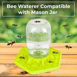 Tributary Brands Bee Feeder for Mason Jar Made of Silicone - Bee Watering Station for Garden Compatible with Regular Mouth Mason Jars