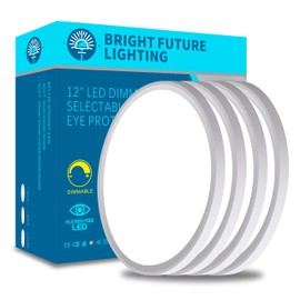 4Pack 12 Inch Dimmable LED Flush Mount Ceiling Light Panel,24W 2520LM,3000K-6000K Adjustable Color,Ultra Thin Round White Ceiling Light Fixture for Hallway Kitchen Bedroom Home Office