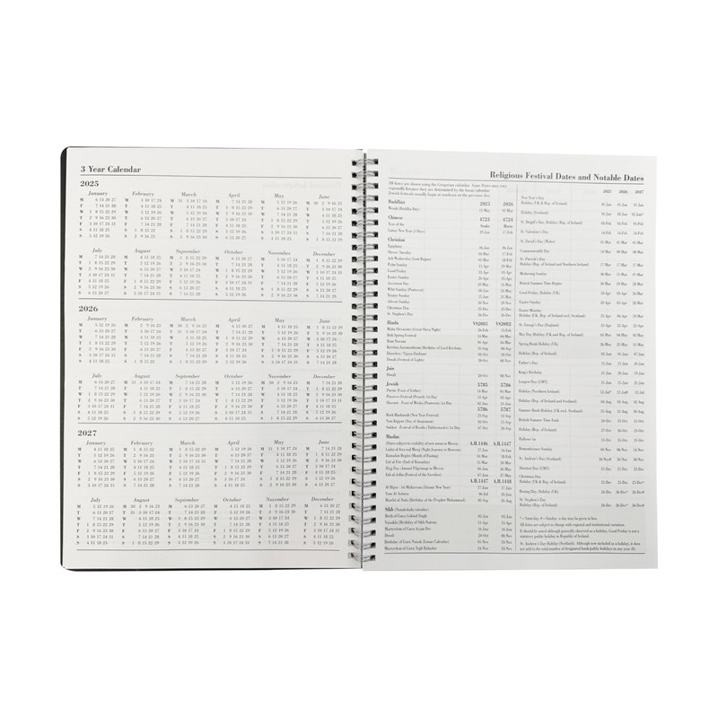 2025-2026 Diary A4 Wiro Bound Mid-Year Academic Week to View