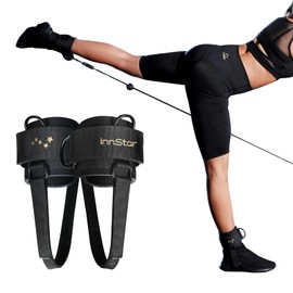INNSTAR Ankle Strap Ankle Weight Fitness Ankle Strap Ankle Weights Padded Ankle Attachments Left and Right Set for Cable Machine Leg and Glute Training Workout Equipment Cable Training Hip Buttocks