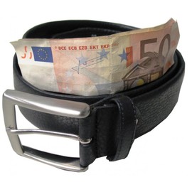 BELTINGER Money Belt Made of High-Quality Nappa Leather, 4 cm, Safe Belt for Men and Women, 40 mm, Leather Belt with Secret Compartment, 4 cm, black