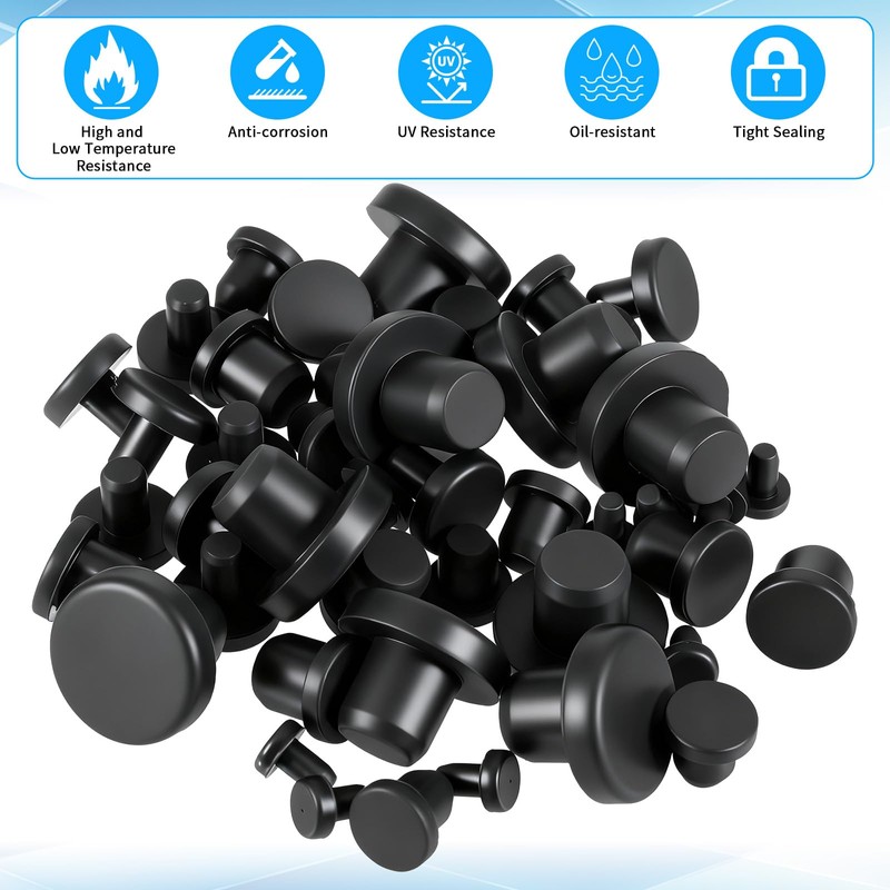 50 PCS Silicone Rubber Hole Plugs 1/8" 3/16" 1/4" 5/16"
