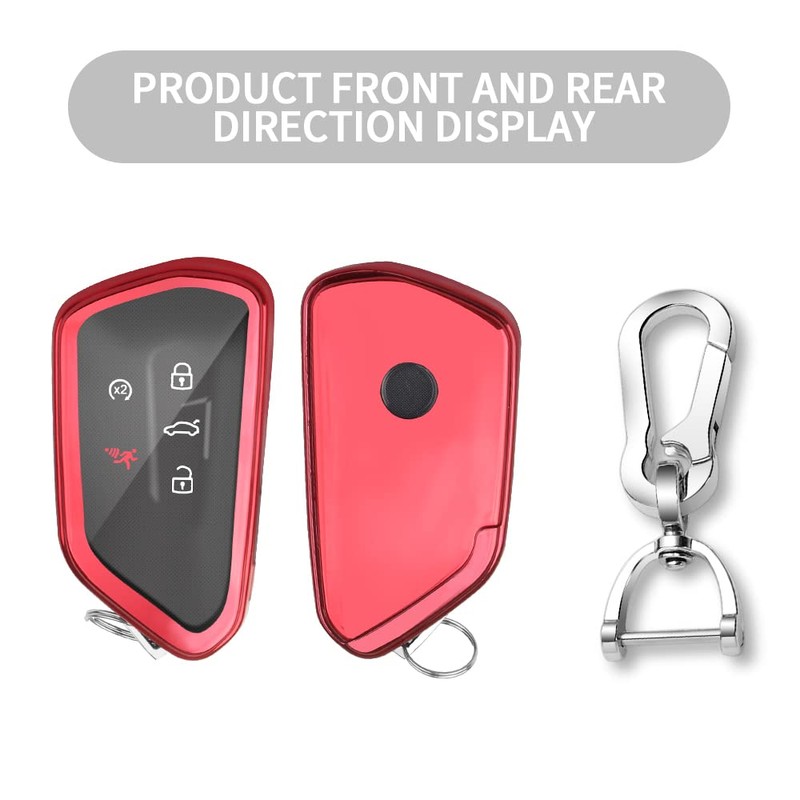 QBUC for Volkswagen Key Fob Cover with Keychain,Car Key Case