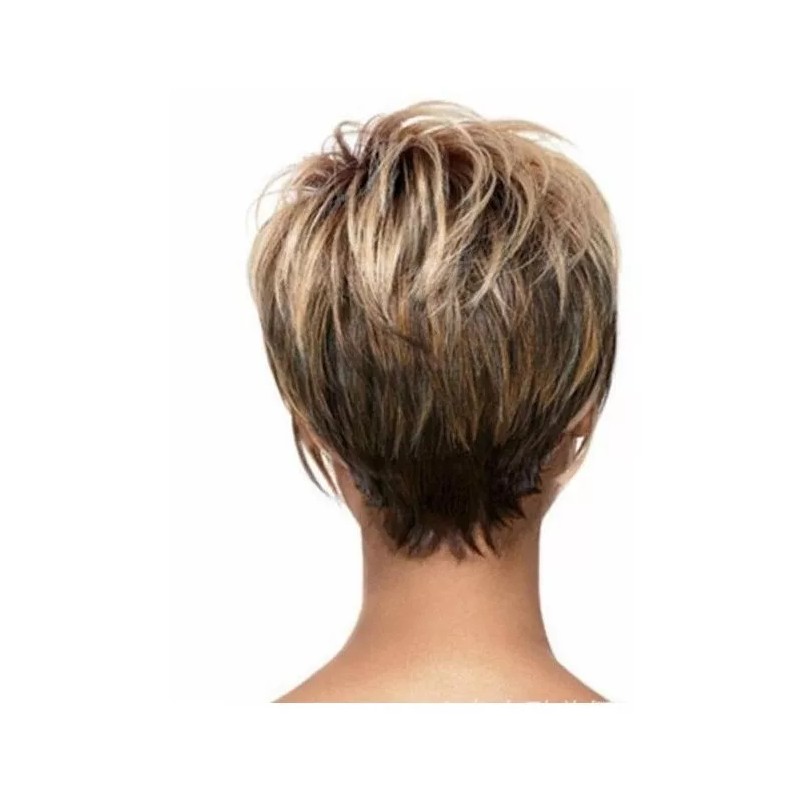 Light Moo Peluca Corta Recta Degradada Para Mujer