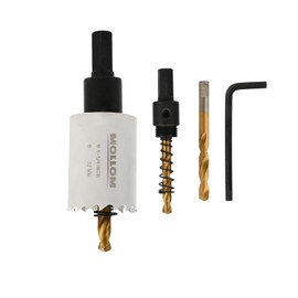 Mollom (32mm | 1-1/4") HSS M42 with 8% Cobalt BI-Metal Hole Saw with 2 Pilot Drill Bits & Arbor Smooth Cutting for PVC,Drywall,Wood,Plastic,Gypsum Board,Rubber